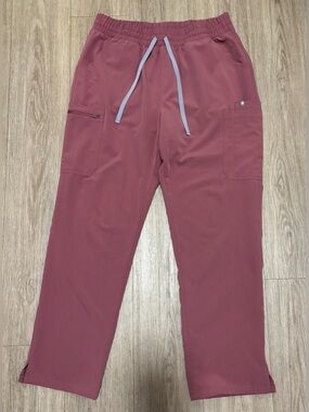 Figs Scrubs Pants Yola High Waisted Mauve, Extra Large XL/Tall Ruched Waist